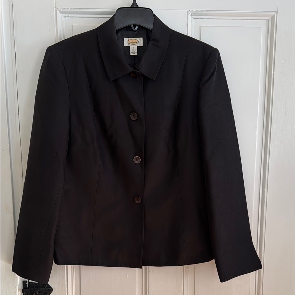 Talbots Black Blazer Structured Tailored Design